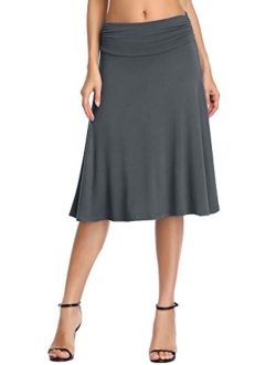 Women's Ruched Waist Stretchy Flared Yoga Skirt