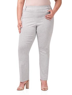 Rekucci Curvy Woman Ease into Comfort Plus Size Straight Pant w/Tummy Control