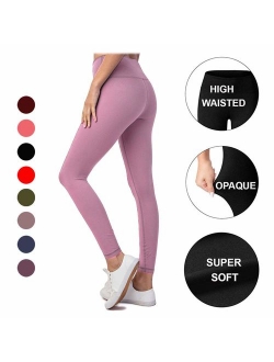 HYKEE High Waist Tummy Control Buttery Soft Non-See-Through 4-Way Stretch Leggings