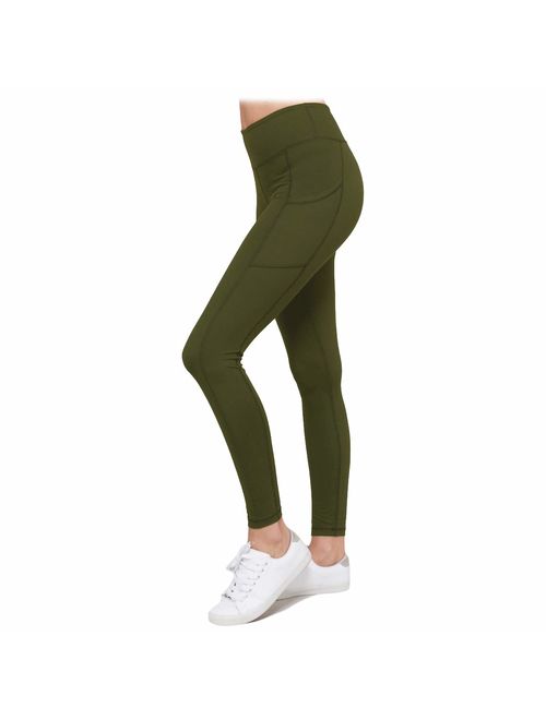 HYKEE High Waist Tummy Control Buttery Soft Non-See-Through 4-Way Stretch Leggings