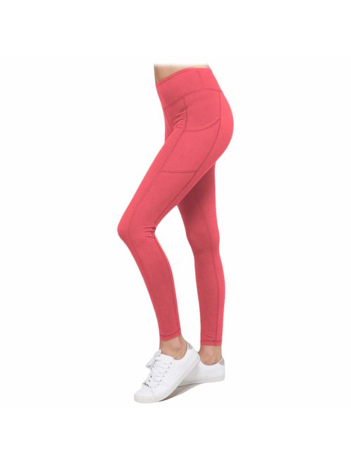 HYKEE High Waist Tummy Control Buttery Soft Non-See-Through 4-Way Stretch Leggings