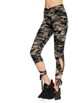 Women's Cutout Leggings Skinny Yoga Pants Runing Jogger Active Tight