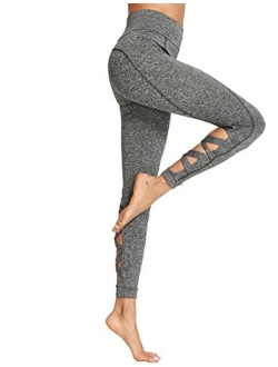 Women's Cutout Leggings Skinny Yoga Pants Runing Jogger Active Tight