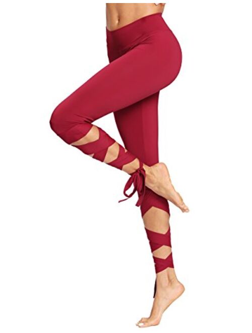 SweatyRocks Women's Cutout Leggings Skinny Yoga Pants Runing Jogger Active Tight