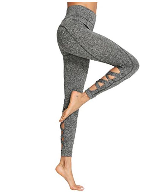 SweatyRocks Women's Cutout Leggings Skinny Yoga Pants Runing Jogger Active Tight