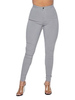 SOHO GLAM Super High Waisted Stretchy Skinny Jeans in 10 Colors (S-XXXL)