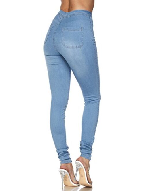 SOHO GLAM Super High Waisted Stretchy Skinny Jeans in 10 Colors (S-XXXL)