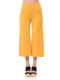 iconic luxe Women's Elastic Waist Jersey Culottes Pants