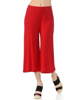 iconic luxe Women's Elastic Waist Jersey Culottes Pants