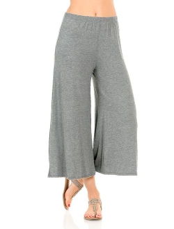 iconic luxe Women's Elastic Waist Jersey Culottes Pants