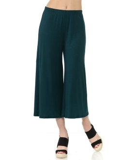 iconic luxe Women's Elastic Waist Jersey Culottes Pants