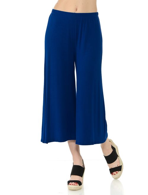 iconic luxe Women's Elastic Waist Jersey Culottes Pants