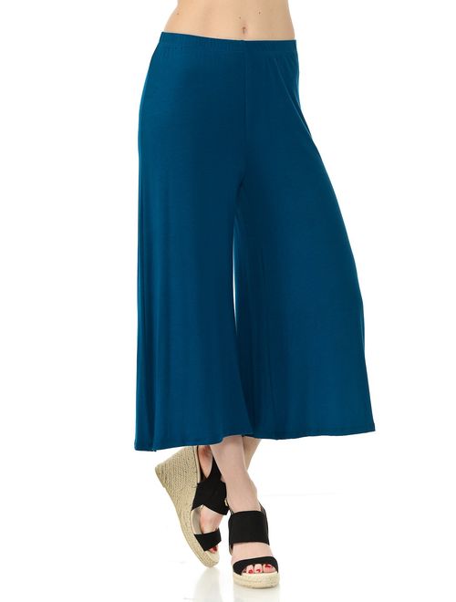 iconic luxe Women's Elastic Waist Jersey Culottes Pants