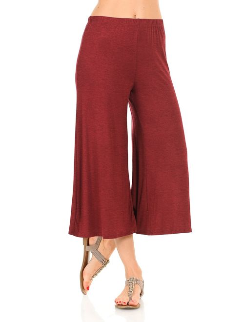 iconic luxe Women's Elastic Waist Jersey Culottes Pants