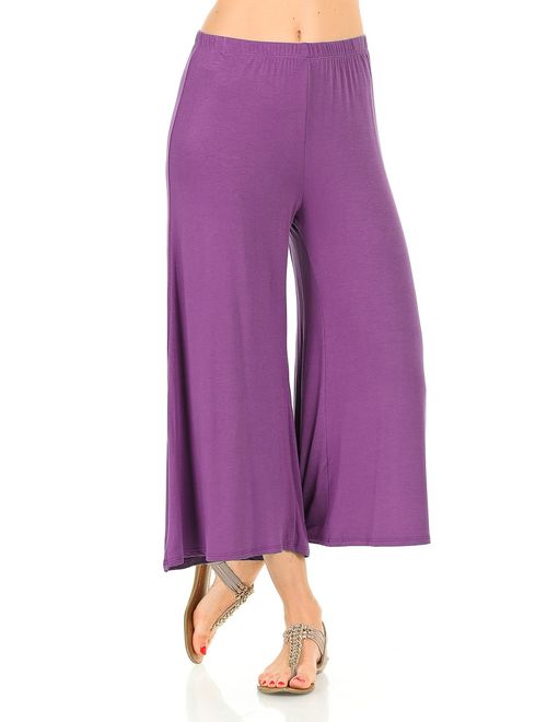 iconic luxe Women's Elastic Waist Jersey Culottes Pants