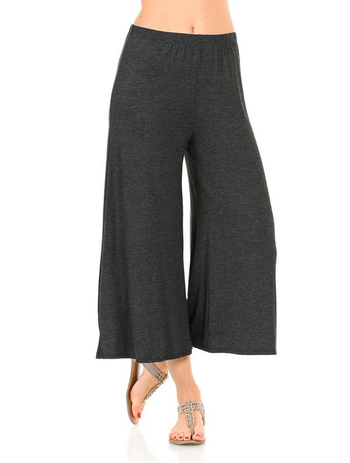 iconic luxe Women's Elastic Waist Jersey Culottes Pants