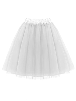 DRESSTELLS Knee Length Tulle Skirt Tutu Skirt Evening Party Gown Prom Formal Skirts