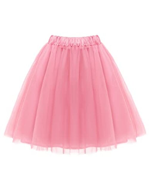 DRESSTELLS Knee Length Tulle Skirt Tutu Skirt Evening Party Gown Prom Formal Skirts