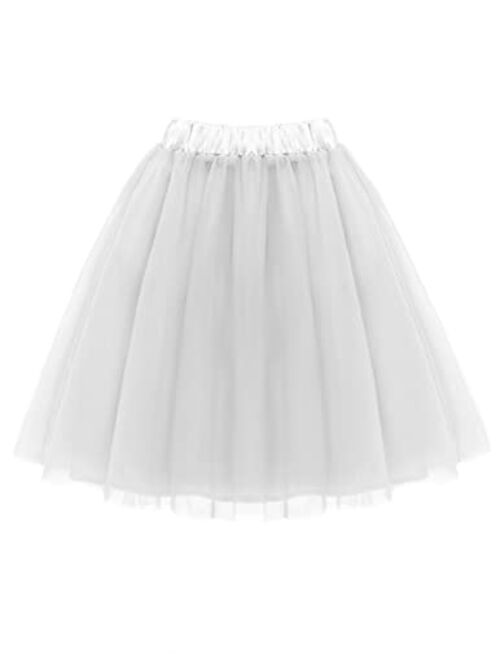 DRESSTELLS Knee Length Tulle Skirt Tutu Skirt Evening Party Gown Prom Formal Skirts