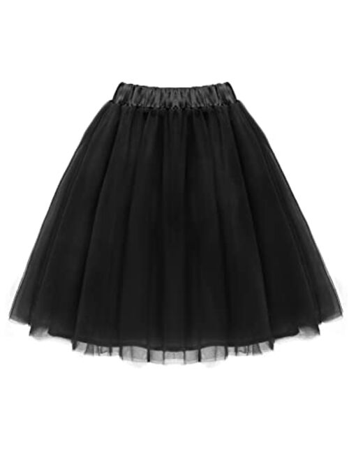 DRESSTELLS Knee Length Tulle Skirt Tutu Skirt Evening Party Gown Prom Formal Skirts