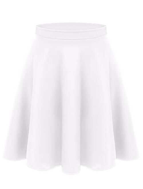 Women's Midi Skater Skirt Flared Stretch Skirt for Women Reg & Plus Size.Casual A line,Basic Everyday Wear,Formal Office