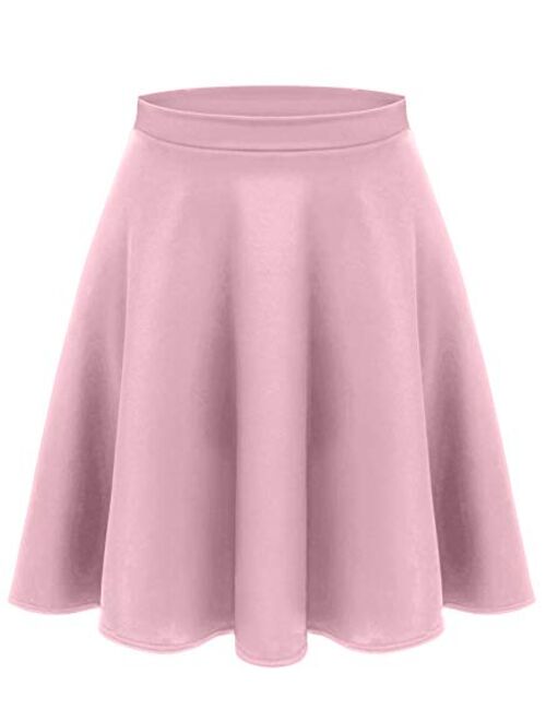 Women's Midi Skater Skirt Flared Stretch Skirt for Women Reg & Plus Size.Casual A line,Basic Everyday Wear,Formal Office