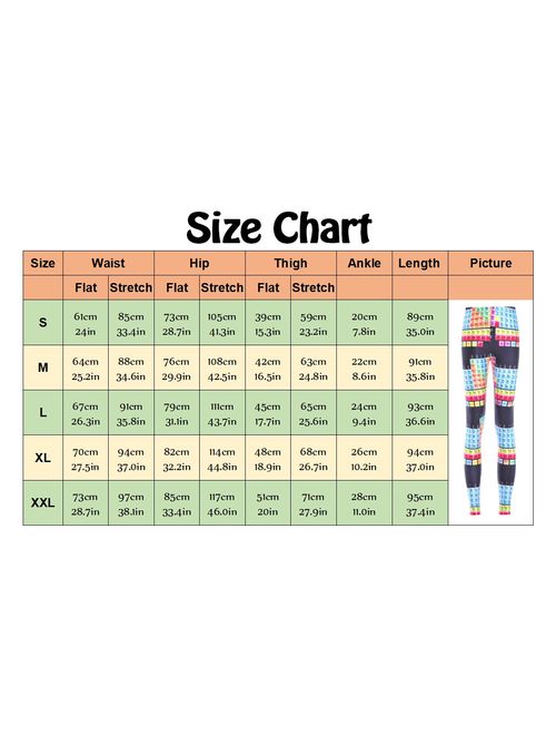 Jescakoo Women's Digital Print Ankle Length Leggings S-XXL,Multi-Color