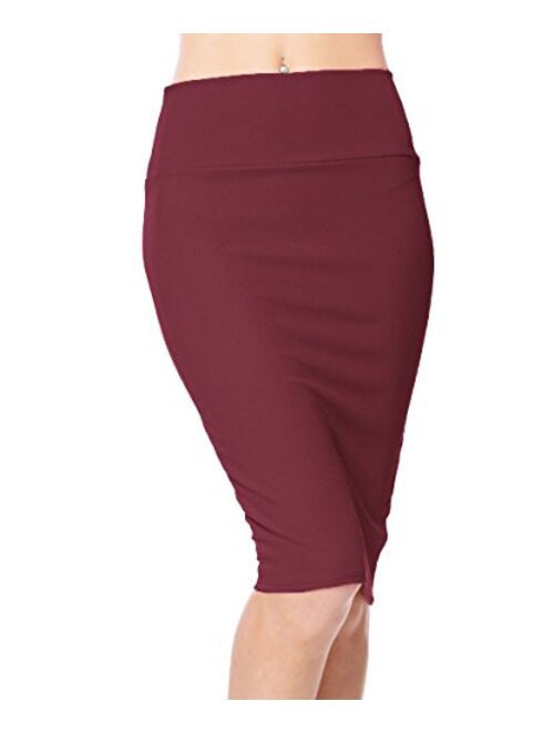 Urban CoCo Women's High Waist Stretch Bodycon Pencil Skirt