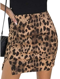 Simplee Apparel Women's High Waist Faux Suede Mini Short Bodycon Skirt