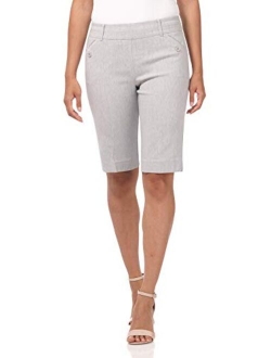 Rekucci Women's Ease Into Comfort Modern Pull-On Bermuda Short with Pockets