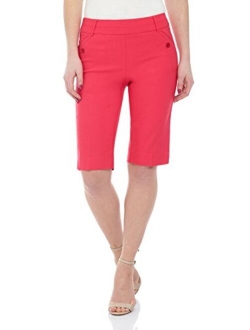 Rekucci Women's Ease Into Comfort Modern Pull-On Bermuda Short with Pockets