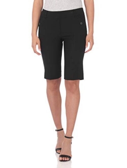 Rekucci Women's Ease Into Comfort Modern Pull-On Bermuda Short with Pockets