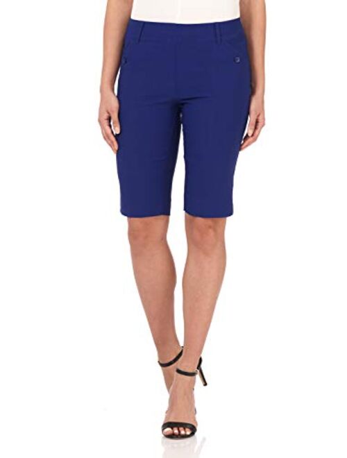 Rekucci Women's Ease Into Comfort Modern Pull-On Bermuda Short with Pockets