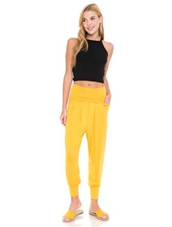 iconic luxe Women's Banded Waist Harem Jogger Pants with Pockets