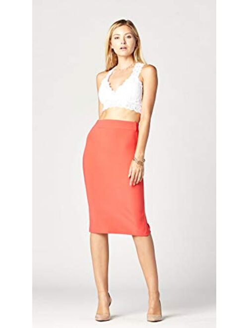 Premium Women's Pencil Skirt - Elastic Waist - Stretch Bodycon Midi Skirt - Many Colors