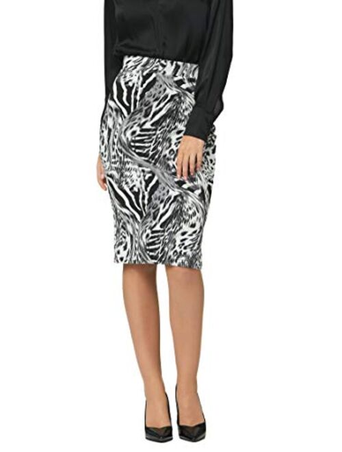 Premium Women's Pencil Skirt - Elastic Waist - Stretch Bodycon Midi Skirt - Many Colors