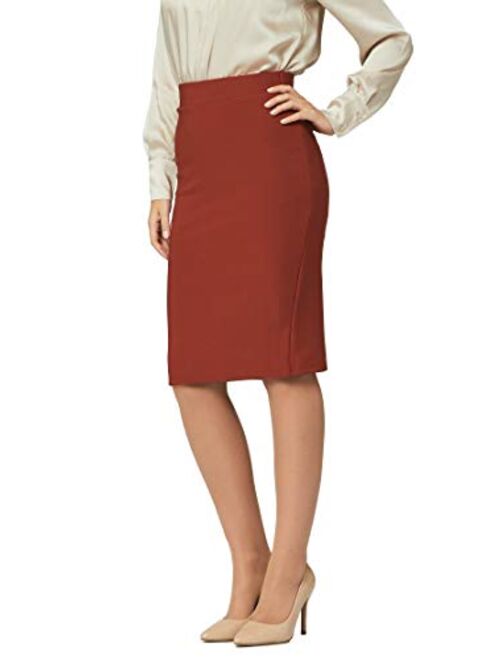 Premium Women's Pencil Skirt - Elastic Waist - Stretch Bodycon Midi Skirt - Many Colors