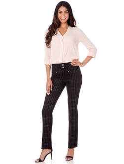 Rekucci Women's Secret Figure Pull-On Knit Straight Pant w/Tummy Control