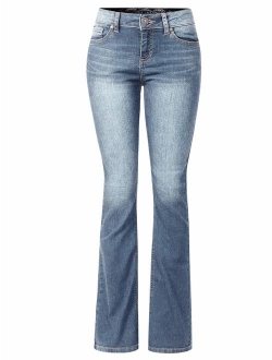 Design by Olivia Women's Sexy Stylish Flare Bell Bottom Slim Bootcut Jean