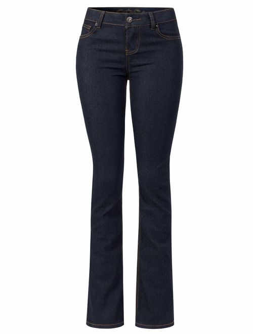 Design by Olivia Women's Sexy Stylish Flare Bell Bottom Slim Bootcut Jean