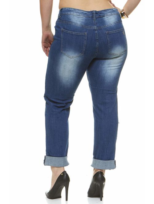 V.I.P.JEANS Women's Juniors Ripped Distressed Repaired Skinny Jeans