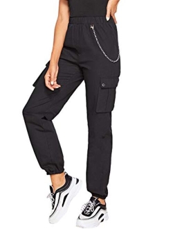 Women's Workout Jogger Pants High Waist Lightweight Hiking Outdoor Cargo Sweatpants