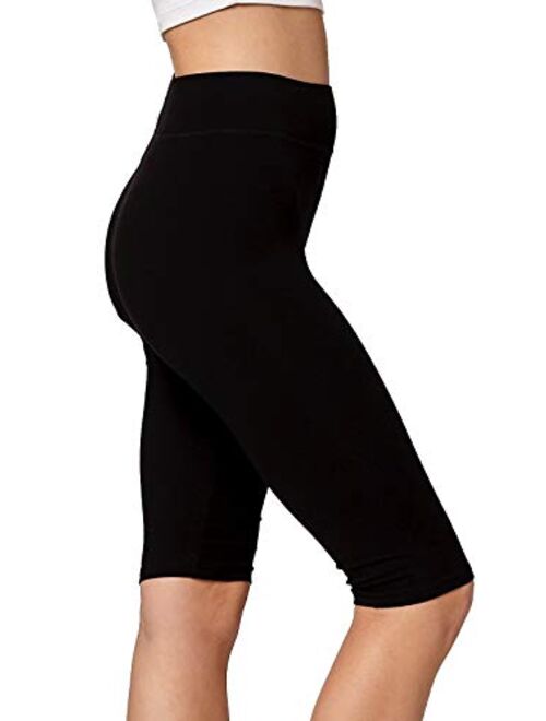 Premium Soft Cotton Leggings - Wide Waistband - Reg/Plus Sizes - Shorts, Capri and Full Length Leggings for Women