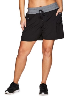 Active Women's Plus Size Relaxed Fit Breathable Ventilated Athletic Short with Pockets