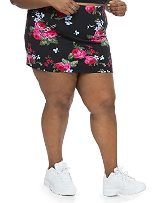 Stretch is Comfort Women's Plus Size Cotton Soft Stretch Fabric Basic Mini Skirt