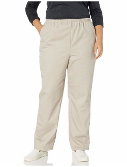 Chic Classic Collection Women's Plus Cotton Pull-on Pant with Elastic Waist