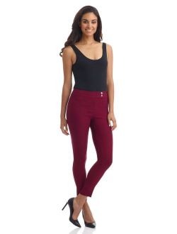 Rekucci Women's Ease into Comfort Slim Ankle Pant with Snaps