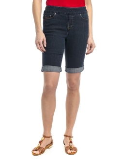 Rekucci Women's Ease in to Comfort Fit Stretch Jean Bermuda Short W/Cuff