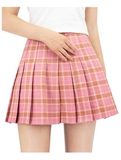 DAZCOS US Size Plaid Skirt High Waist Japan School Girl Uniform Skirts