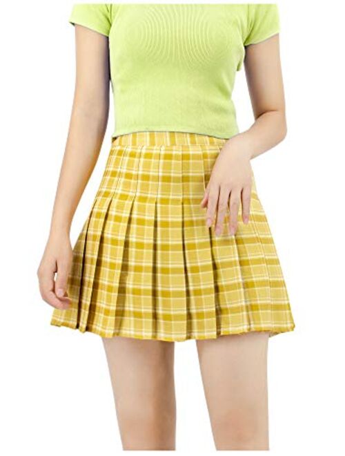 DAZCOS US Size Plaid Skirt High Waist Japan School Girl Uniform Skirts